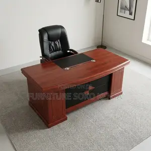 Office Desk : 2.4MExecutive Office Desk- Geometric Front Modesty Panel