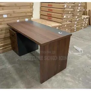 Office Desk : 1.2M Modern Wooden Executive Office Desk-Side Storage