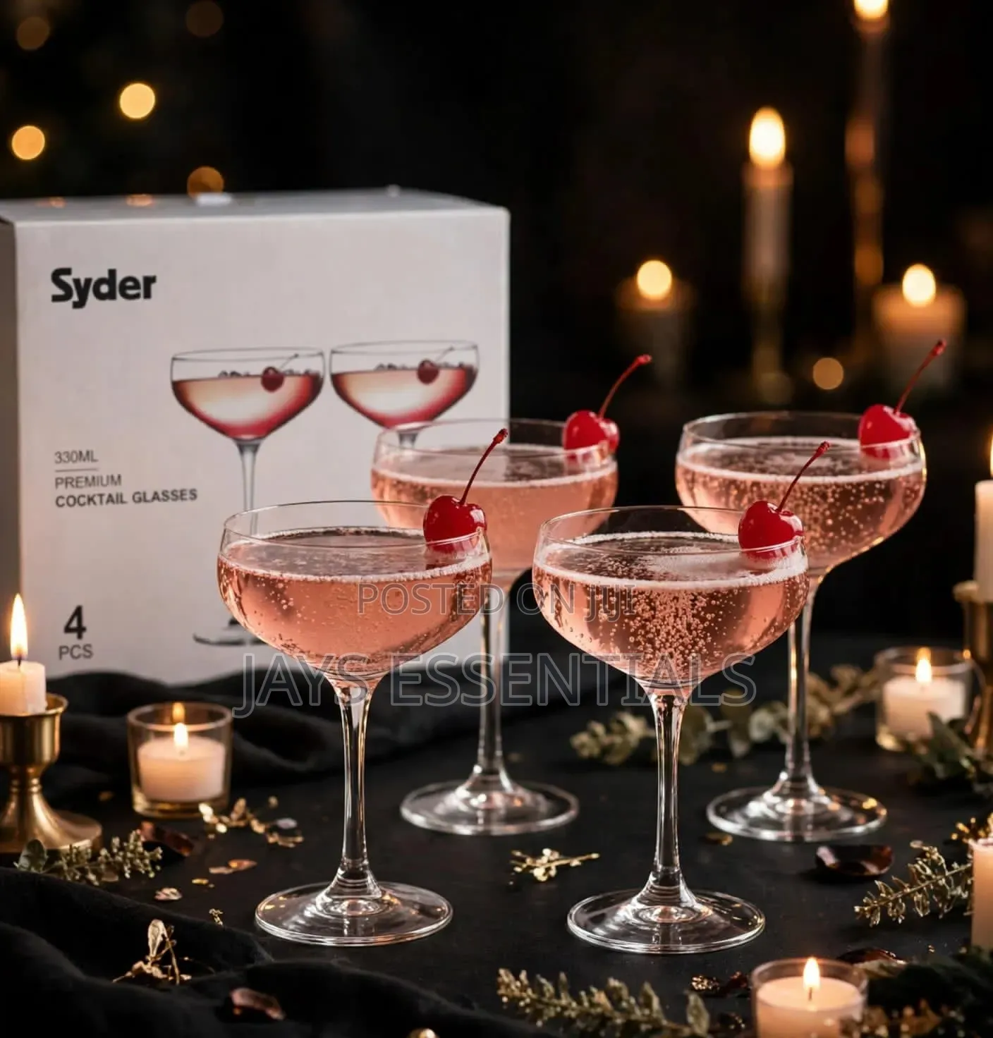 4pc Coupe Cocktail Glass Set (330ml)