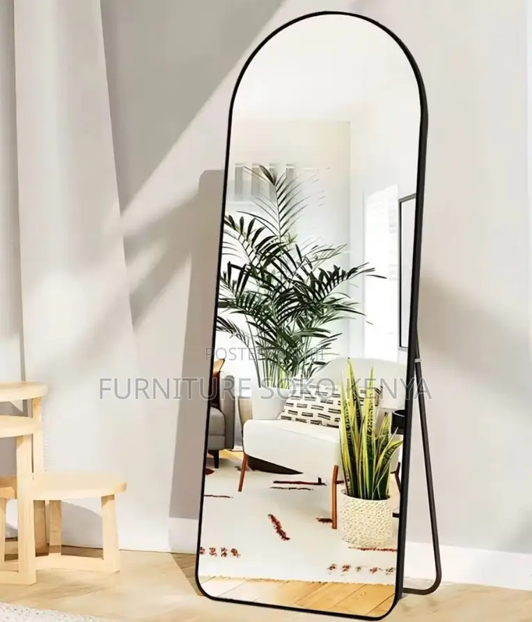 Mirror : Full-Length Dressing Mirror With Metallic Frame