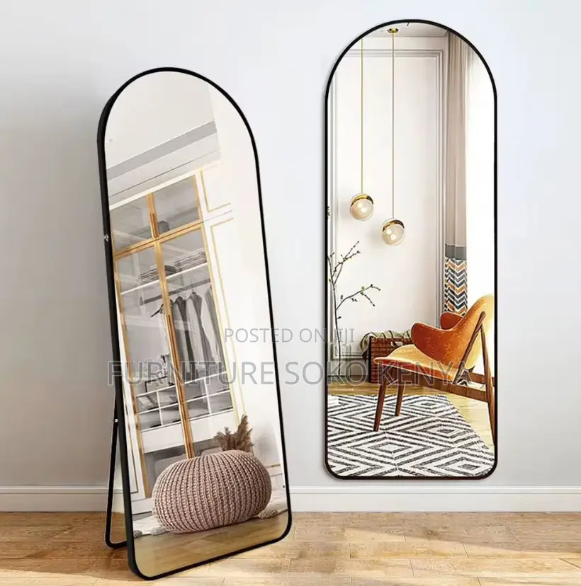 Mirror : Full-Length Dressing Mirror With Metallic Frame