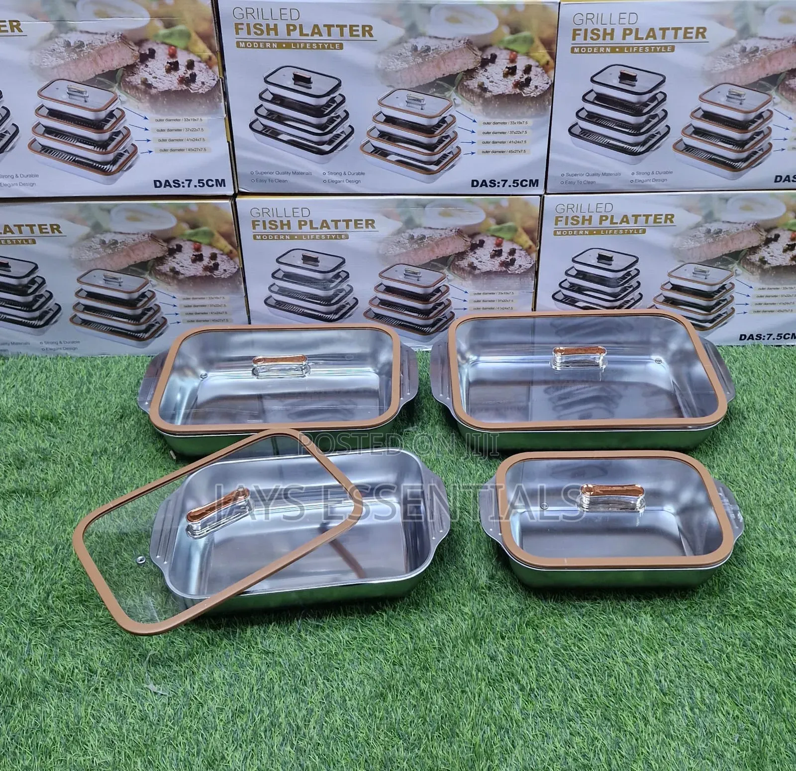 4pc Stainless Steel Serving Bowls With Glass Lids
