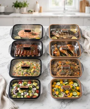 4pc Stainless Steel Serving Bowls With Glass Lids