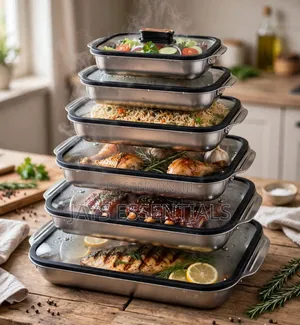 4pc Stainless Steel Serving Bowls With Glass Lids