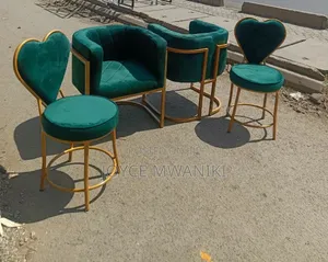 4 Manicure Seats, 2 for Clients, 2 for Technicians, Green 
