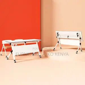 Office Desk : Flip Movable Foldable Training Table