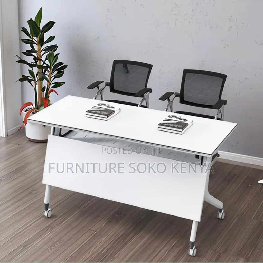 Office Desk : Flip Movable Foldable Training Table