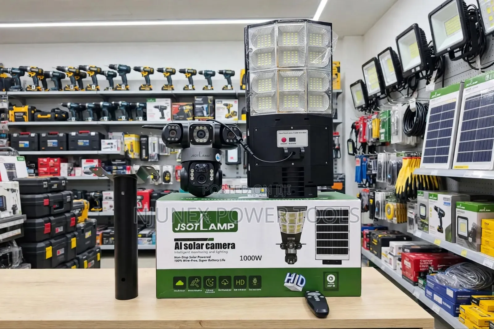 JSOT Lamp 1000W AI Solar Camera With Street Light