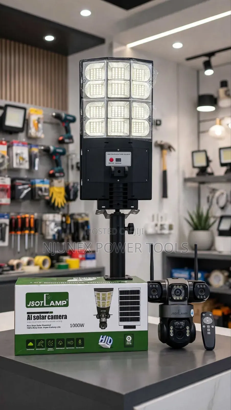 JSOT Lamp 1000W AI Solar Camera With Street Light