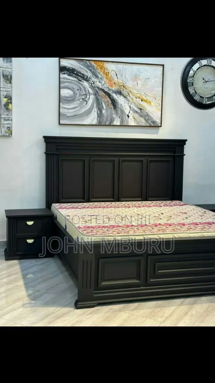 Block Board Bed Light Black 6*6