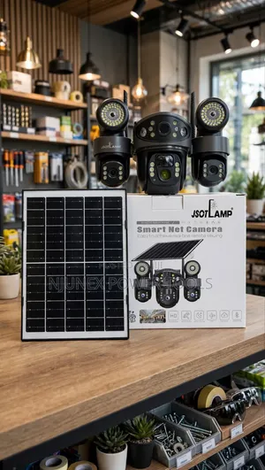 JSOTLAMP Triple-Lens Solar PTZ Security Camera&ntegrated Solar Panel.