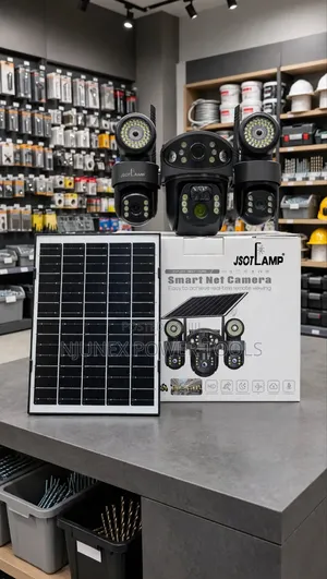 JSOTLAMP Triple-Lens Solar PTZ Security Camera&ntegrated Solar Panel.