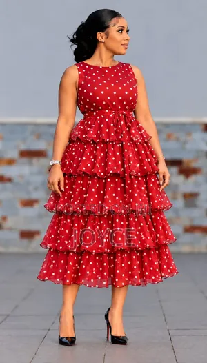 Chiffon Dotted, Beautifully Layered Dress