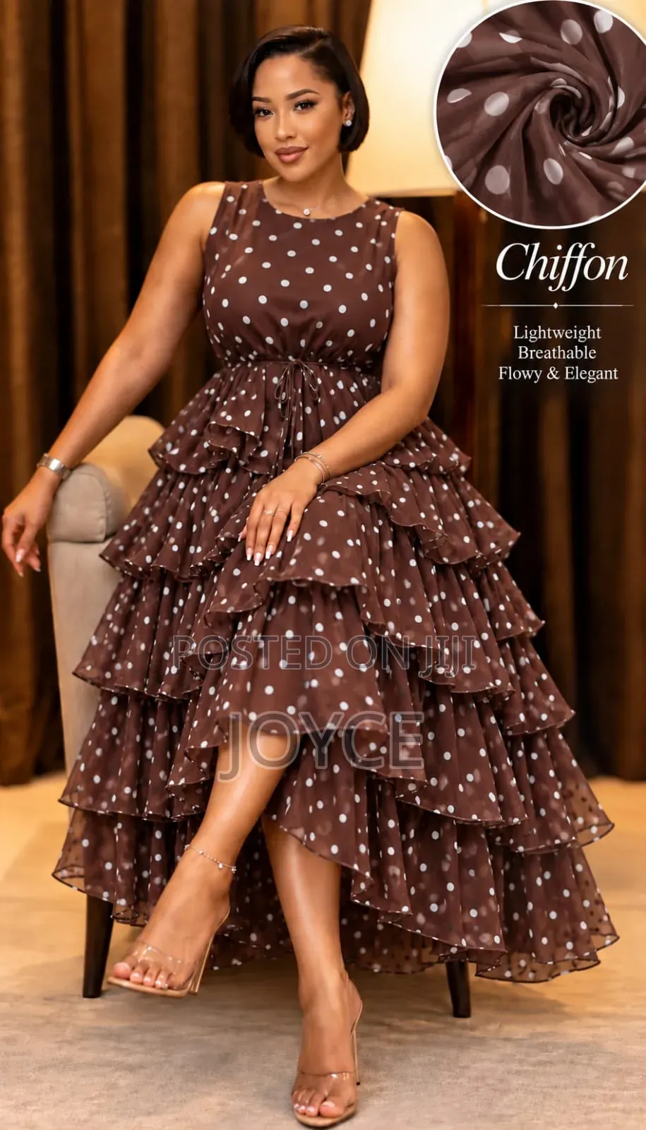 Chiffon Dotted, Beautifully Layered Dress