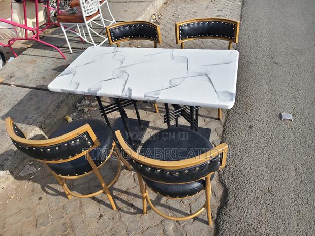 Unique Restaurant Set of Table and 4 Chairs