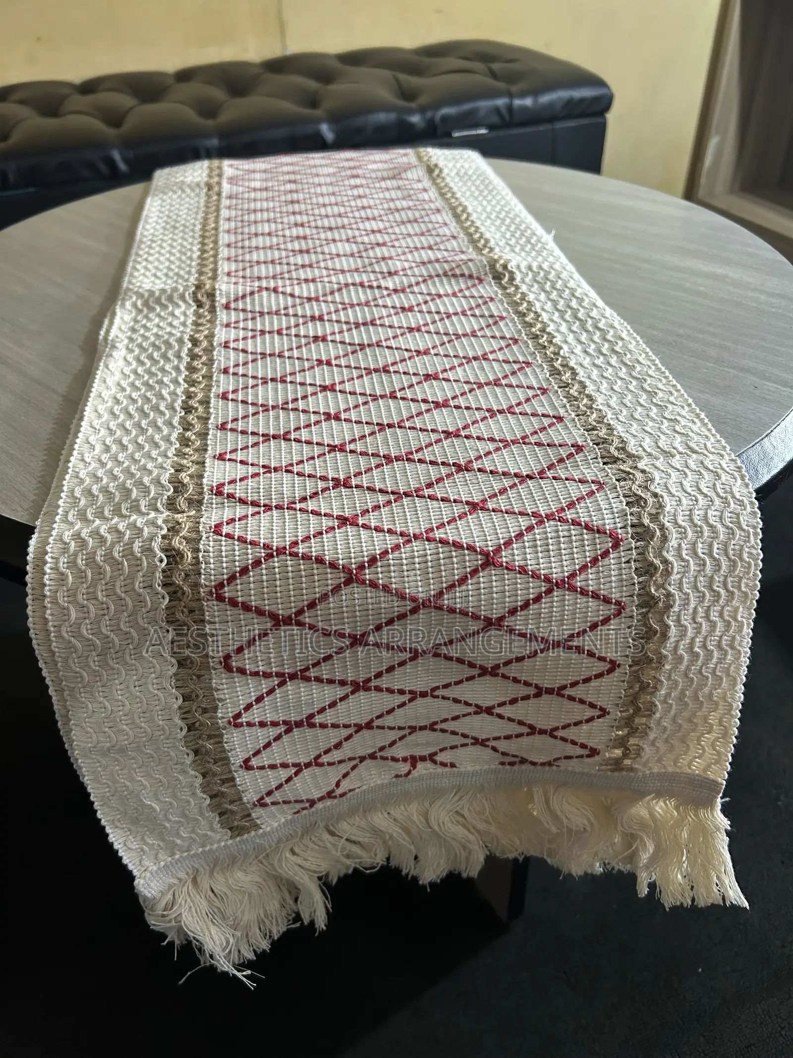 Table Runner (Red Criss-Cross)