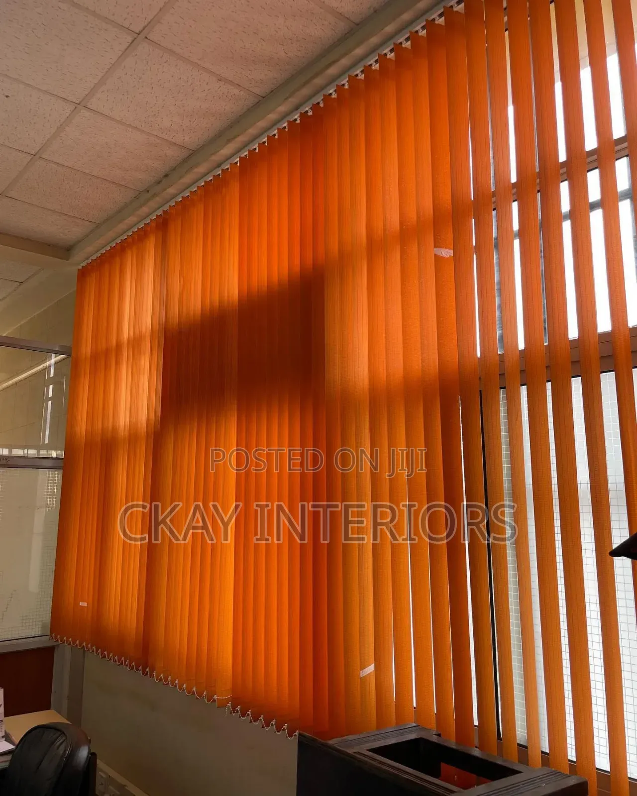 Better-Looking Windows,better Looking Office With Orange Verticalblind