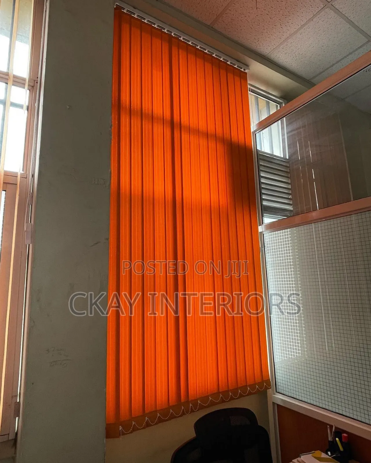 Better-Looking Windows,better Looking Office With Orange Verticalblind