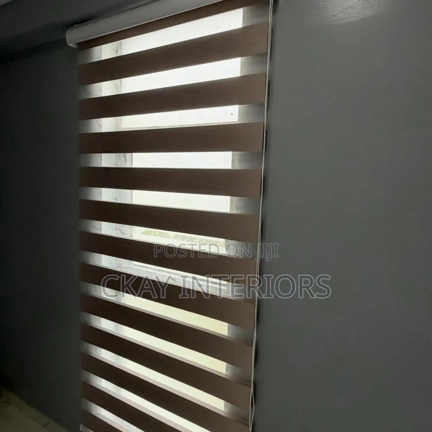 Large Windows Beige Beautiful Horizontal Blinds