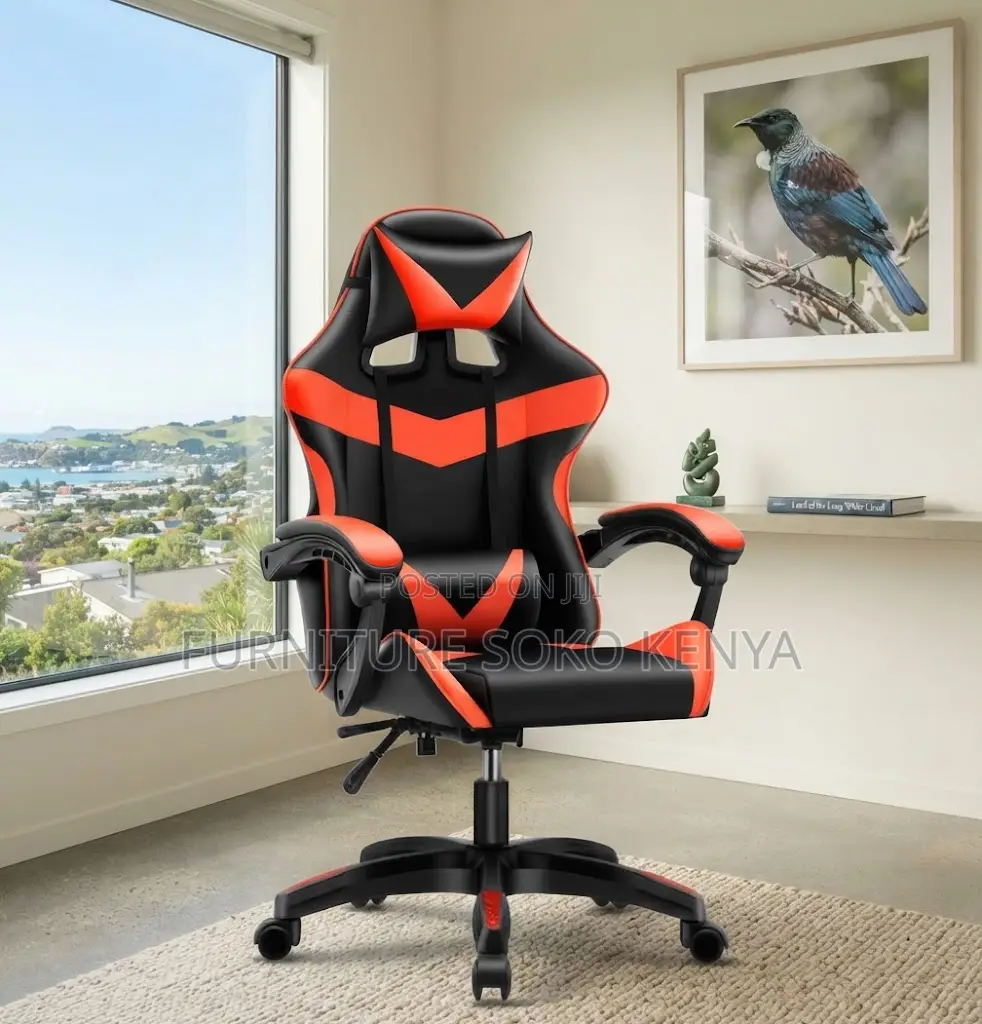 Office Chair; Leather Ergonomic Adjustable Gaming Chair