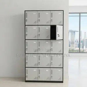Office Cabinets: Metallic 15-Door Lockable Office Storage Unit