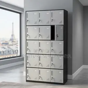 Office Cabinets: Metallic 15-Door Lockable Office Storage Unit