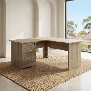 Office Desk; 140cm Customized Curved Computer Desk(Brown)