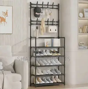 Big Size Multifunctional 5 Tier Executive Shoe, Hat and Coat Rack.