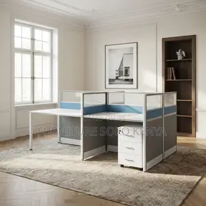 Workstation; 2-Way Modular Blue Imported Workstation