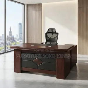 Office Desk: 1.6M Mahogany Executive Office Desk With Pedestal