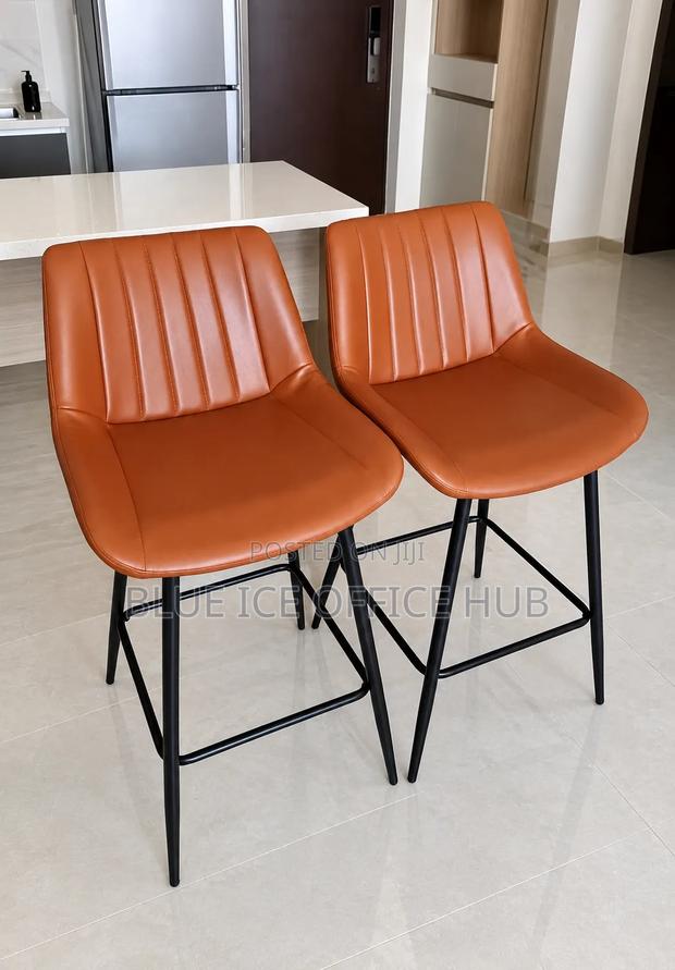 Brown Kitchen Stool With Black Metal Frame - thumbnail 7
