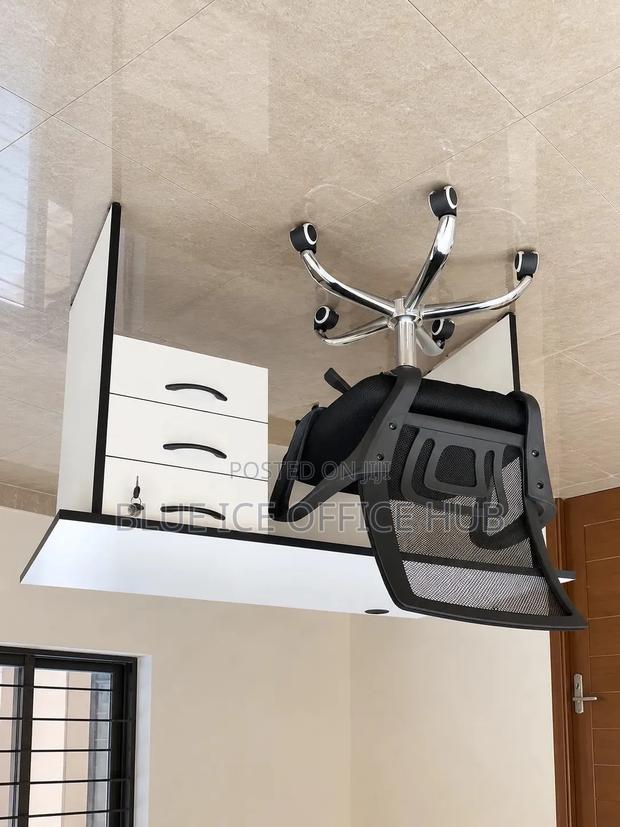 White Office Desk With Mesh Chair - thumbnail 4