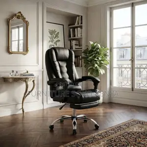 Office Chair; Boss Leather Office Chair With Footrest
