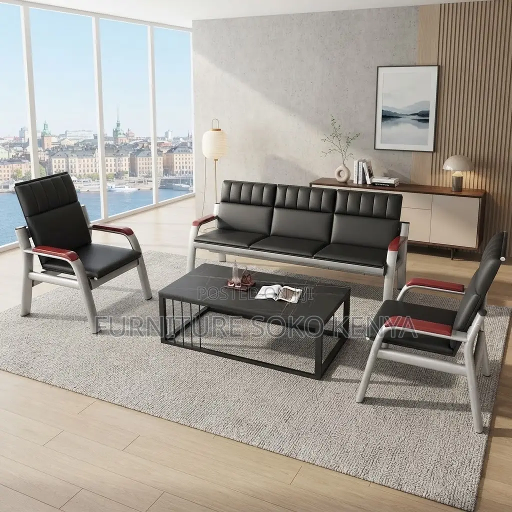 Office Sofa; Office 5-Seater Executive Leather Sofa Set