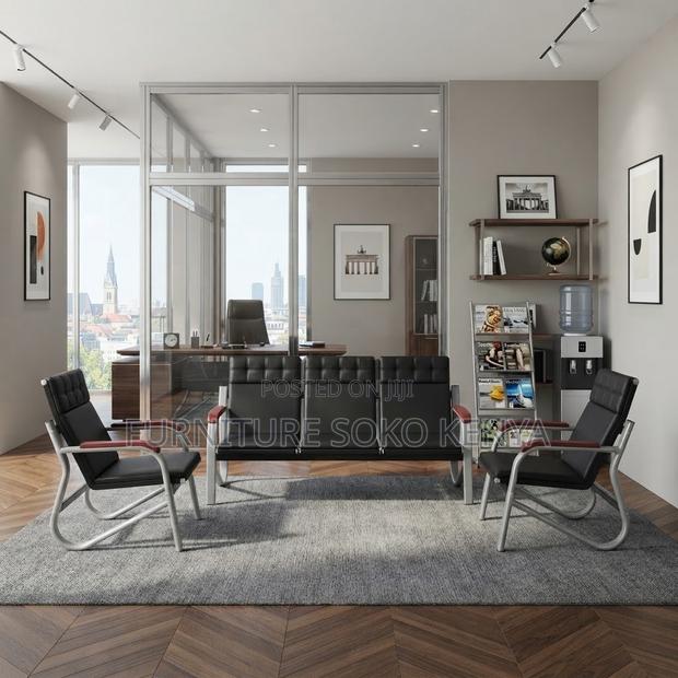 Office Sofa; Office 5-Seater Executive Leather Sofa Set - thumbnail 2