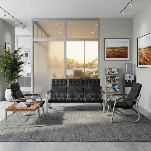 Office Sofa; Office 5-Seater Executive Leather Sofa Set - thumbnail 3