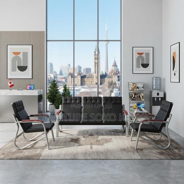 Office Sofa; Office 5-Seater Executive Leather Sofa Set - thumbnail 4