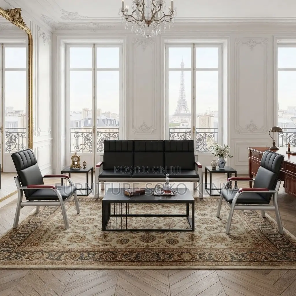 Office Sofa; Office 5-Seater Executive Leather Sofa Set