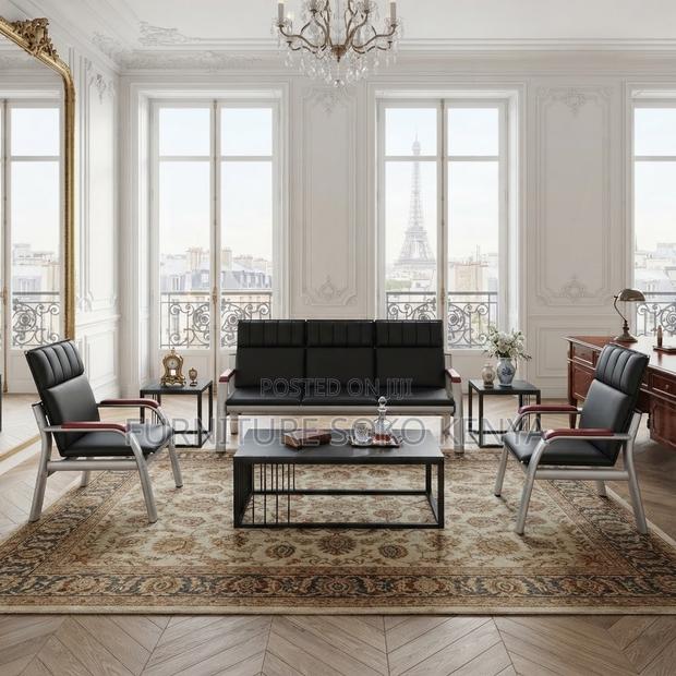 Office Sofa; Office 5-Seater Executive Leather Sofa Set - thumbnail 6