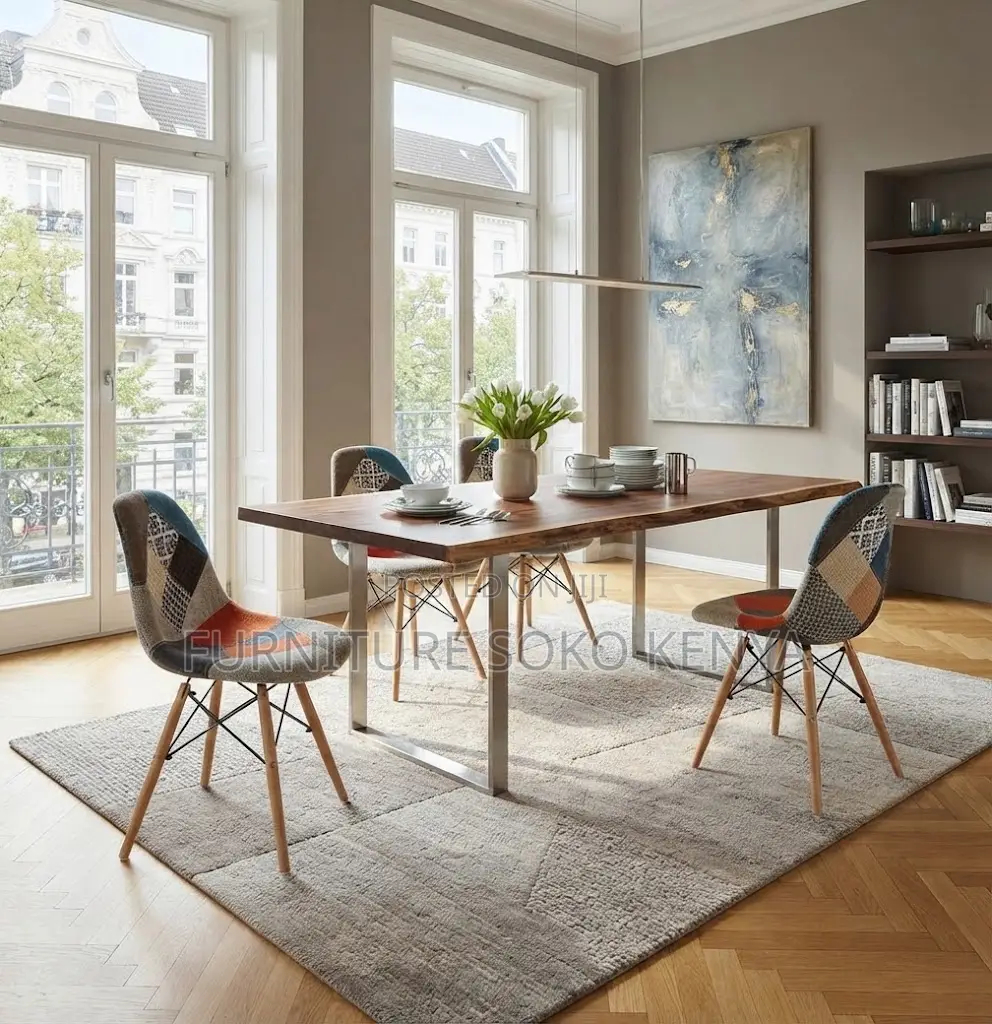 Dining Chair: Multicolor Patchwork Leisure Chair