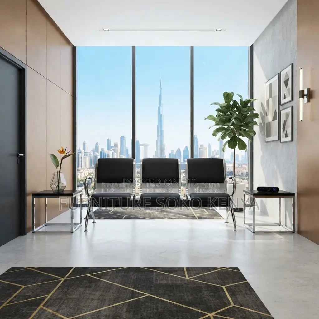 Reception Bench; 3-Seater Premium Office Waiting Bench