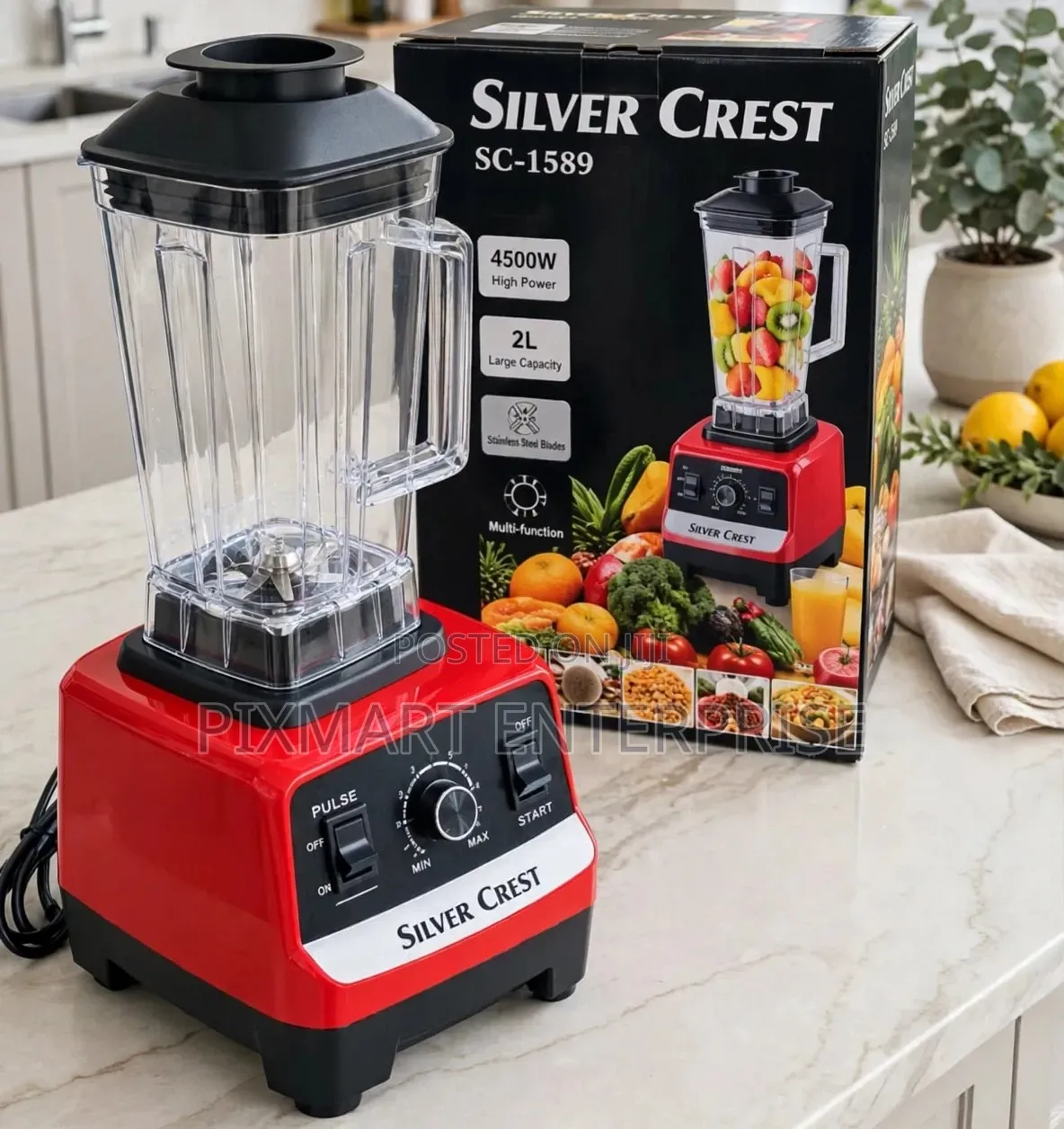 Powerful Silver Crest 2 in 1 Blender 2L High Speed Mixer