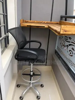Black Adjustable Bar Stool