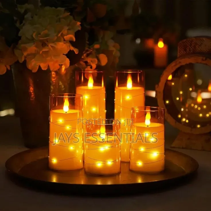 3pc Acrylic LED Fairy Light Candles