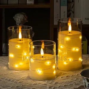 3pc Acrylic LED Fairy Light Candles