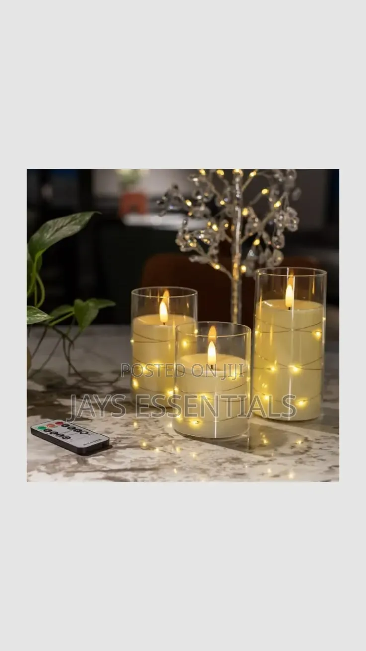 3pc Acrylic LED Fairy Light Candles