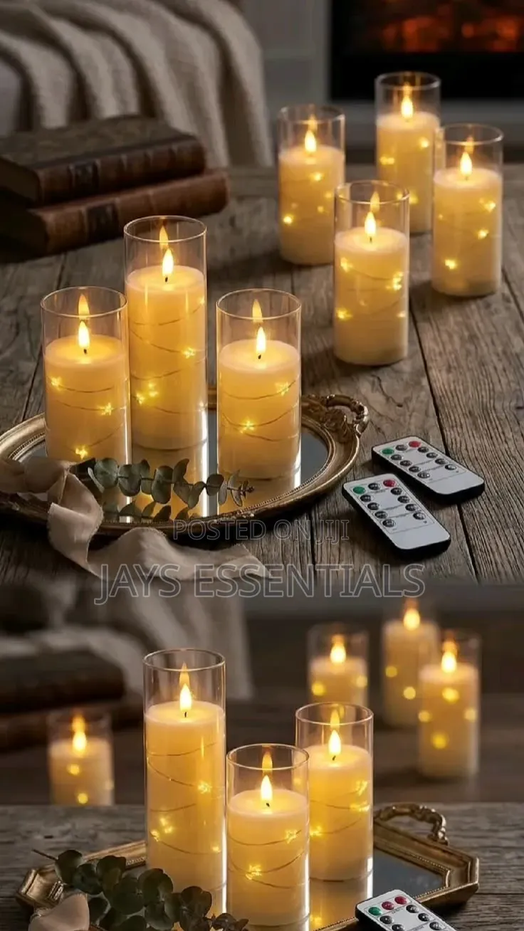 3pc Acrylic LED Fairy Light Candles