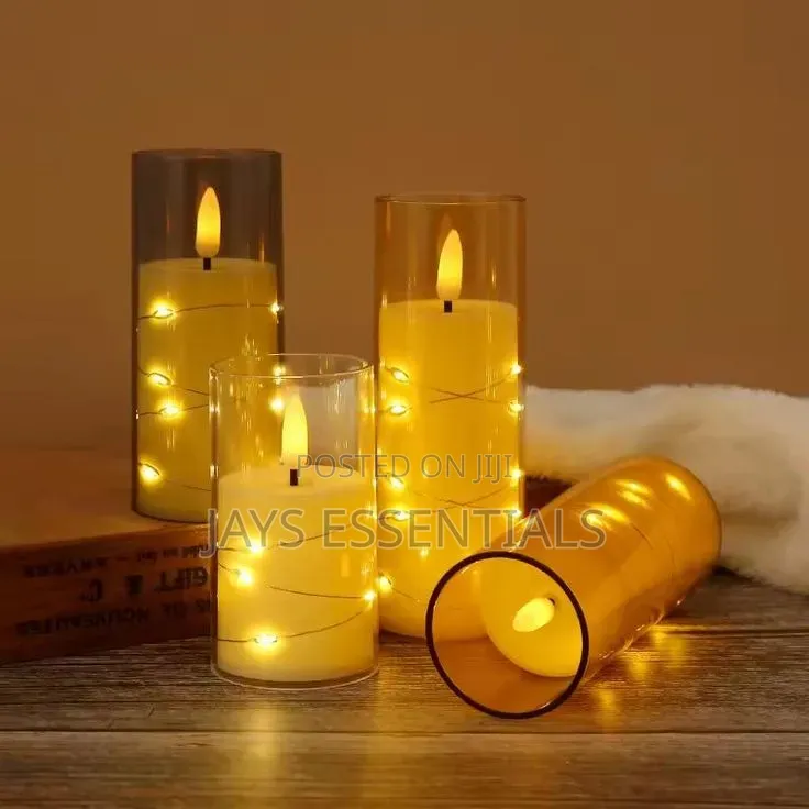 3pc Acrylic LED Fairy Light Candles