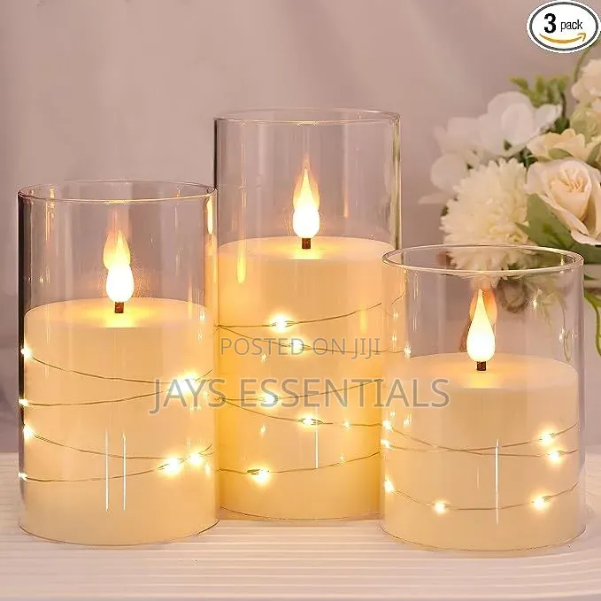 3pc Acrylic LED Fairy Light Candles
