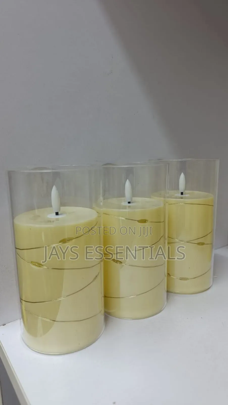 3pc Acrylic LED Fairy Light Candles